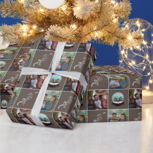 Glas-Schneeballdorf Braun Weihnachten 2 Foto  Geschenkpapier