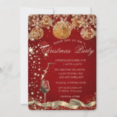 Glas, Schneeflocken Balls Rote Firma Weihnachten Einladung (Vorderseite)