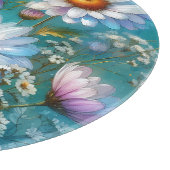 Glas Schneidbrett Daisy Floral Schneidebrett (Ecke)