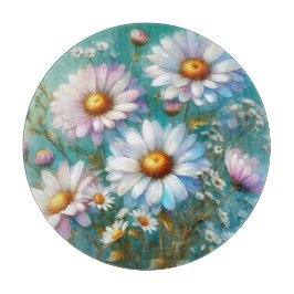 Glas Schneidbrett Daisy Floral Schneidebrett