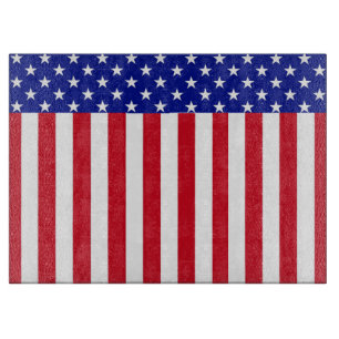 Glas Schneidbrett - Einzigartiges Design USA Flagg Schneidebrett