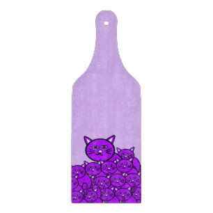 Glas Schneidbrett Katze Lila Miau Schneidebrett
