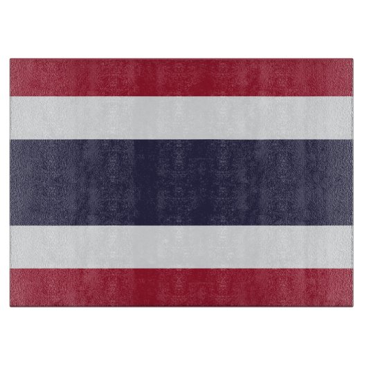 Glas-Schneidbrett mit Flagge Thailands Schneidebrett (Vorderseite)