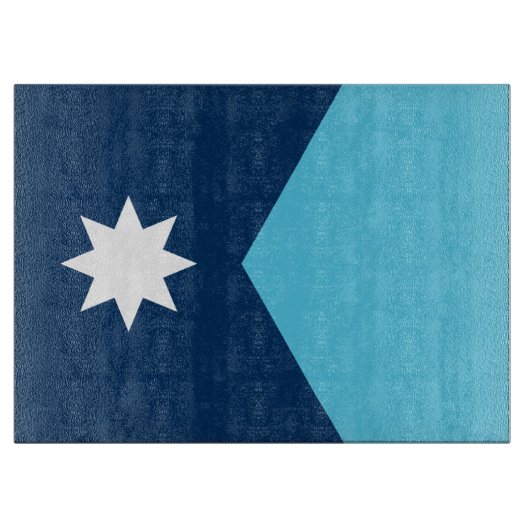 Glas-Schneidbrett mit Flagge von Minnesota Schneidebrett (Vorderseite)