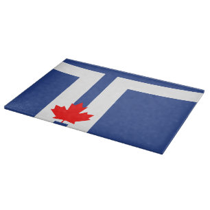 Glas-Schneidbrett mit Flagge von Toronto, Kanada Schneidebrett