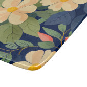 Glas-Schneidbrett Navy Rosa Blumen Botanisch Schneidebrett (Ecke)