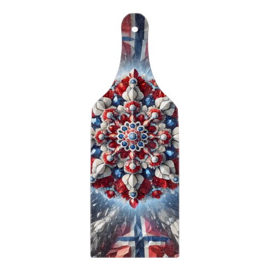 Glas-Schneidbrett-Paddel Norwegische Farben Schneidebrett (Vorderseite)
