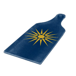Glas-Schneidbrett-Schieber mit der Flagge Mazedoni Schneidebrett