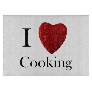 Glas Schneidebrett I Love Cooking