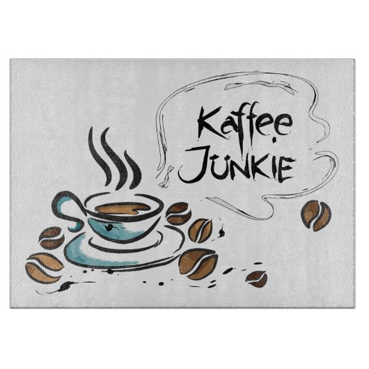 Glas-Schneidebrett Kaffee Schneidebrett (Vorderseite)