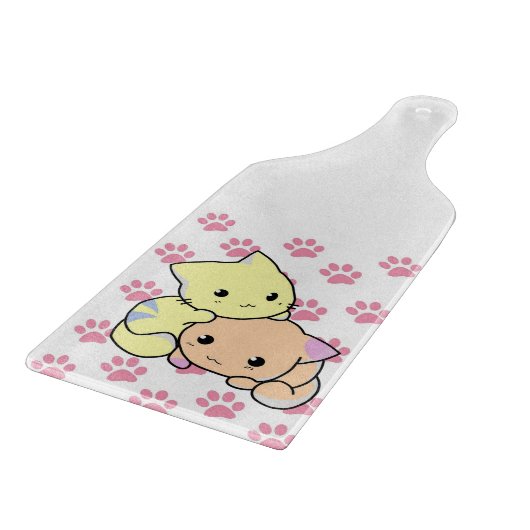 Glas-Schneidebrett KatzenMeow Schneidebrett (Ecke)