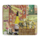 Glas-Schneidebrett mit Wein und Oliven Schneidebrett (Vorderseite)