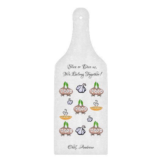 Glas Schneidebrett Onions Knoblauchsuppe gehört un (Vorderseite)