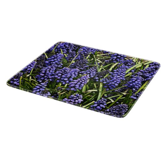 GLAS-SCHNITTSTELLE "GRAPE HYACINTHS" SCHNEIDEBRETT (Ecke)