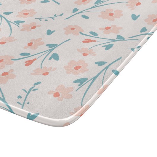 GLAS-SCHNITTSTELLE: PINK-BLUMENPATTER SCHNEIDEBRETT (Ecke)