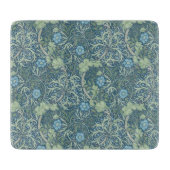 GLAS-SCHNITTSTELLE: WILLIAM MORRIS : BLUE FLORAL SCHNEIDEBRETT (Vorderseite)