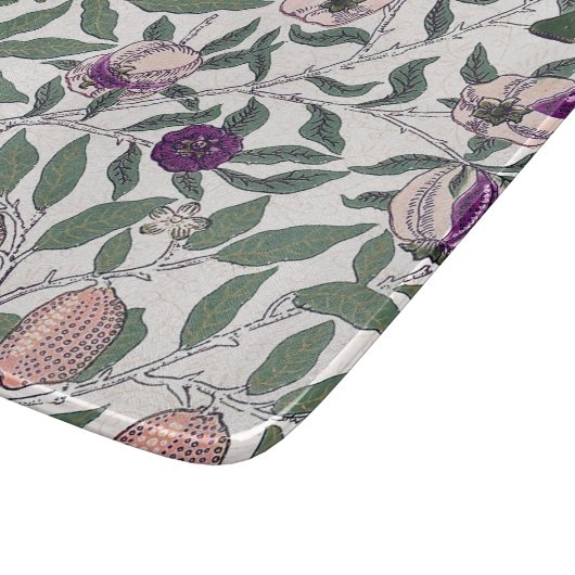 GLAS-SCHNITTSTELLE: WILLIAM MORRIS : POMEGRANAT SCHNEIDEBRETT (Ecke)