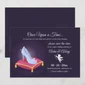 Glas-Schuh Save-the-Date-Ankündigung Einladung (Vorne/Hinten)