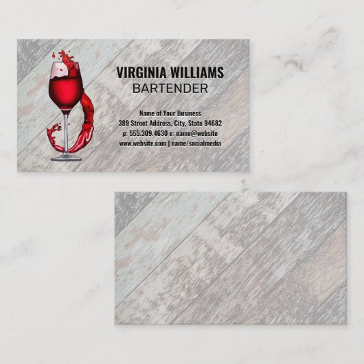 Glas-Splash | Holz Visitenkarte (Vorne/Hinten)