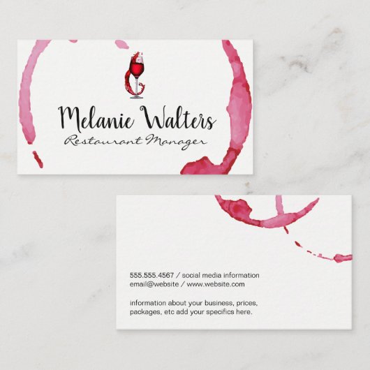 Glas-Splash | Weinkeller Visitenkarte (Vorne/Hinten)