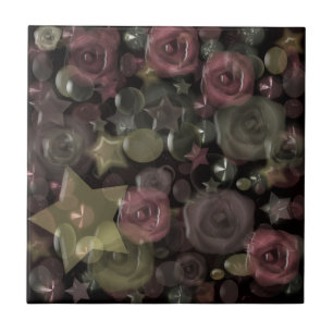 Glas, Sterne, Blume Fliese