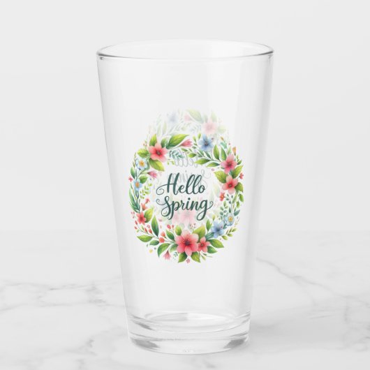Glas-Tasse - Frühlingsblumen-Trinkglas Glas (Vorderseite)