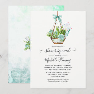 Glas-Terrarium-Sukkulenten-Baby-Shower per Post Einladung