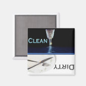 Glas und Geschirr Sauber und Geschirrspüler Magnet (Vorderseite/Rückseite)