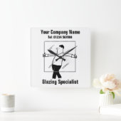 Glas und glänzende Bürowand Quadratische Wanduhr (Zuhause)