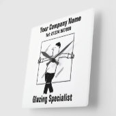 Glas und glänzende Bürowand Quadratische Wanduhr (Winkel)