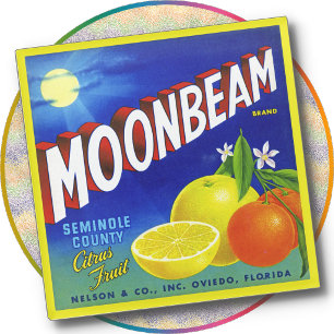 Glas-UNTERSETZER - Moonbeam Citrus - Kistenetikett Glasuntersetzer