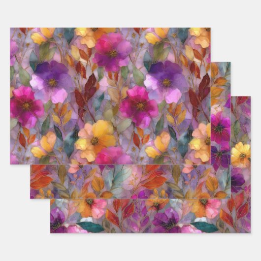 GLAS-VIBRANT-DEKORATIVPAPIER-SET GESCHENKPAPIER SET (Set)