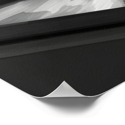 Glas Wasserskizze Poster (Ecke)