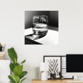 Glas Wasserskizze Poster (Heimbüro)