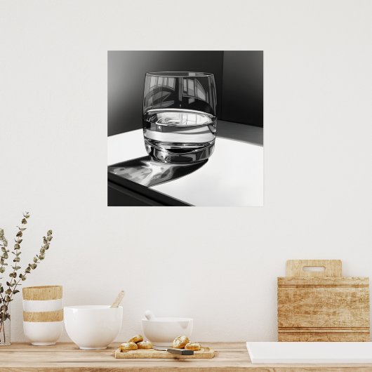 Glas Wasserskizze Poster (Küche)