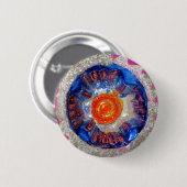 Glas-Weihnachtskugel-Kosmos-Geschenk-Dekoration Button (Vorne & Hinten)