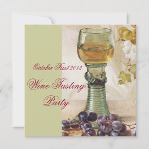 GLAS WEIN, ALTE WEINREBE PARTY EINLADUNG