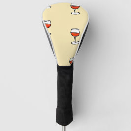 Glas Wein auf Orange Golf Headcover