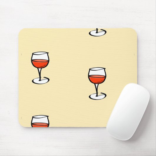 Glas Wein auf Orange Mousepad (Mit Mouse)