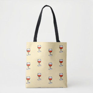 Glas Wein auf Orange Tasche