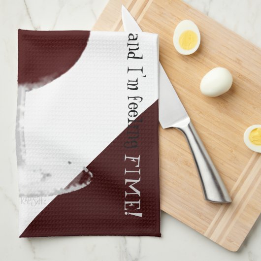 Glas Wein Geschirrtuch (Viertel Falte)