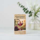 Glas Wein gießen | Weinproben Visitenkarte (Stehend Vorderseite)