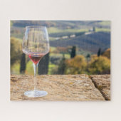 Glas Wein in der Toskana Puzzle (Horizontal)