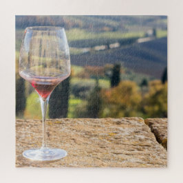 Glas Wein in der Toskana Puzzle