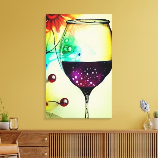 Glas Wein Leinwanddruck (Insitu (Wohnzimmer))
