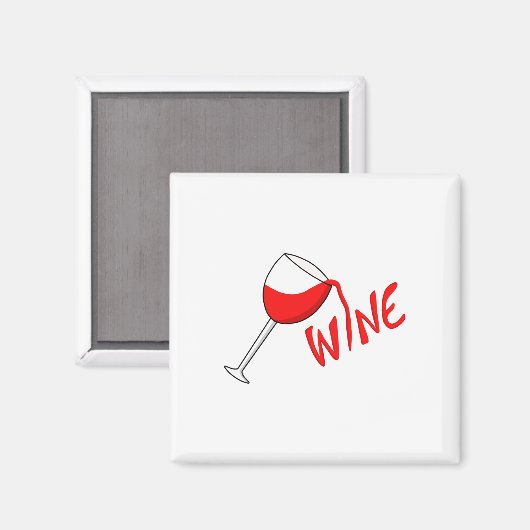 Glas Wein Magnet (Vorderseite/Rückseite)