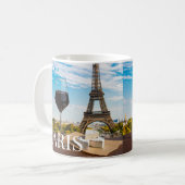 Glas Wein mit Brikenkäse auf dem Eiffelturm Kaffeetasse (Vorderseite Links)