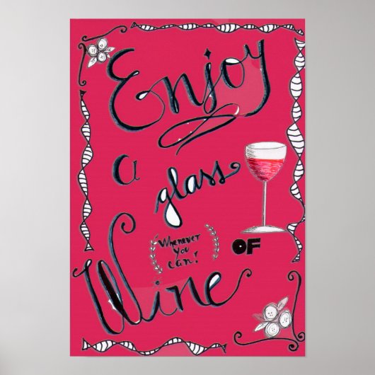 Glas Wein Poster (Vorne)