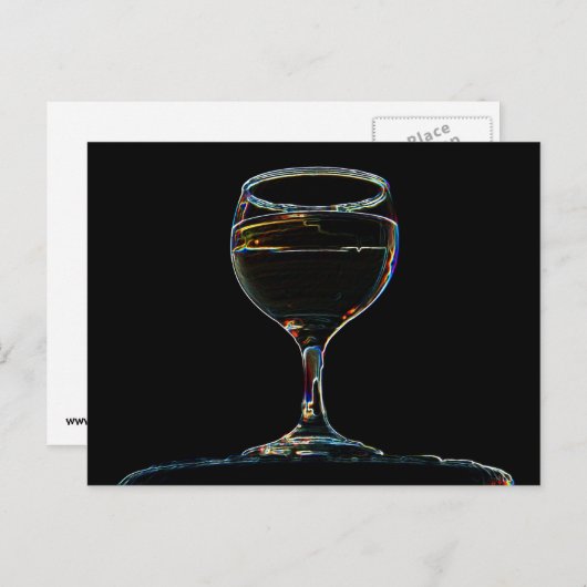 Glas Wein Postkarte (Vorne/Hinten)