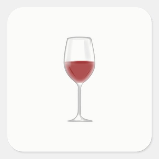Glas Wein Quadratischer Aufkleber (Vorderseite)